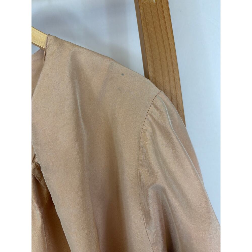Krista Larson Light Peach One Button Interior Drawstring Rounded Neck Jacket OS - Picture 2 of 6